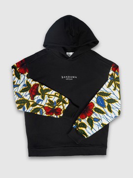 Kinshasa black wax hoodie