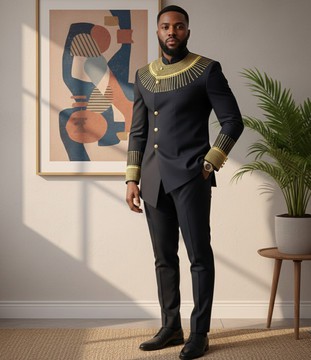 African Dashiki Men's Suit: Custom Wedding Groom Attire