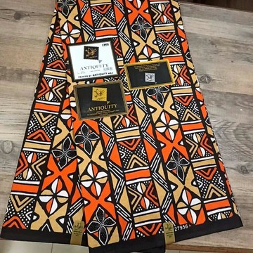 Wax African fabrics 6 yards "Bogolan"