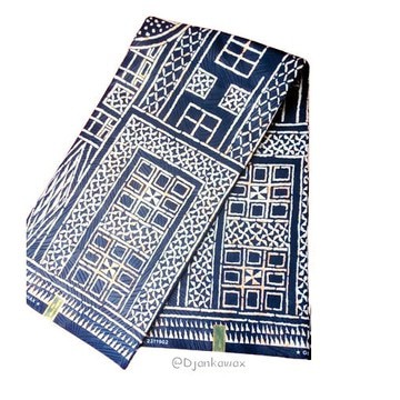 Tissu pagne Ndop Cameroun en coton léger 2 yards