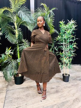 Robe wax marron - avec poches