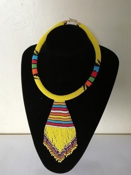 African zulu beaded necklace, Women jewelry, Christmas gift for mom, Beaded pendant necklace