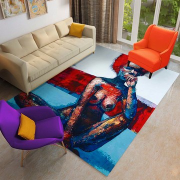 Bold Pattern Rug African Woman Nude Art Carpet (LARGER SIZES AVAILABLE)