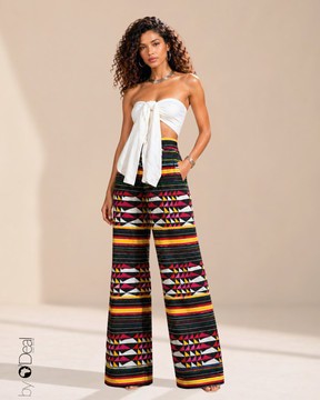 Pantalon taille haute en wax premium