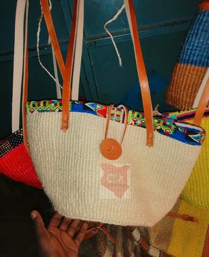 Beige/Creame Kiondo, Sisal Kiondo, African Kiondo, Handbag