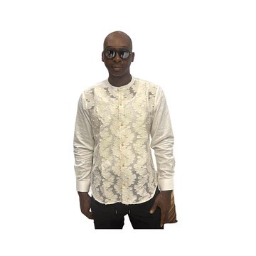 White Floral See-through Cotton Shirt