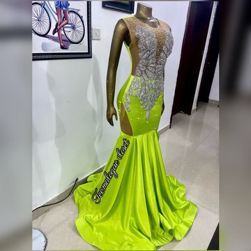 Lemon sparkling rhinestones gorgeous dress