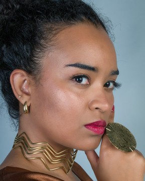 Magnifique collier ras du cou bronze «Malia»