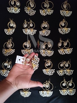 20 Brass earrings , brass and bone earrings , Wholesale brass earrings
