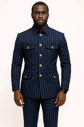 🧥 Costume safari rayé de luxe pour homme
