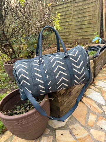 Sac de voyage Cuir &amp; “Bogolan”