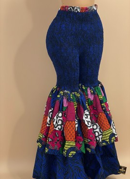 Eniola Mixed-Print Smocked Ankara Flare