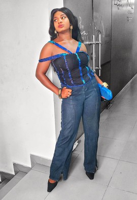 Nini African Woman Wax and Lace Top For Special occasions/Beautiful Days/Plus Size