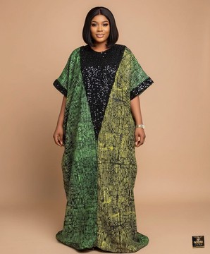 The Emerald Glitz Embellished Adire Boubou