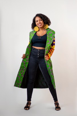 Mid-length Titi Duster jacket| Female Ankara Style Jacket| 2024 Trending Jacket