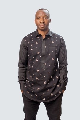 Embroidered Black Dress Shirt, Mens Dress Shirt, Mens Clothing, Mens Wear, Mens Clothing
