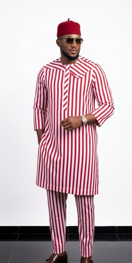 Kaftan pour homme à rayures