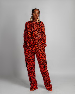 Julie Long Sleeve Shirt | Black and White African Print