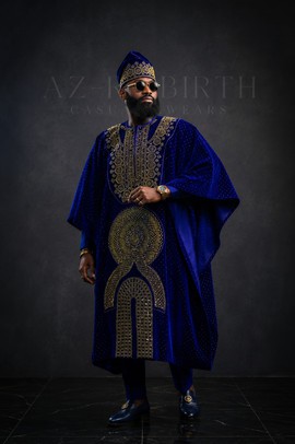 Agbada de luxe orné de pierres glorieuses