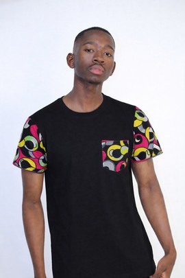 Wax t-shirt in dashiki