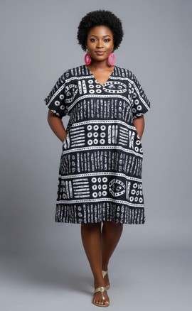 Elegant Kaftan Dress with Unique Print