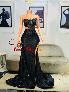 Embellished dress with tulle train, prom dress wedding dresses, engagement and evening gown