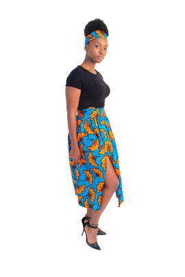 Semi-long flared skirt "Wedding flower"
