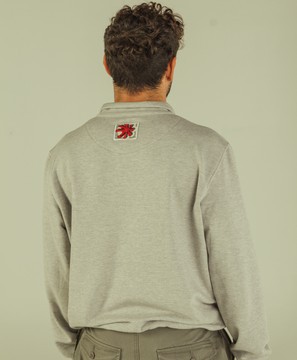 Sweat-shirt Loose Fit Gris Unisexe affirmations "You Look Great Today" à Col Rond Et Détails En Wax