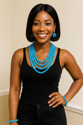 African Traditional Wedding Necklace | Layered Bead Set