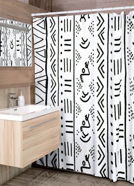 Cultural Unique Bath Mat White and Black Bathroom Rug (LARGER SIZES AVAILABLE)