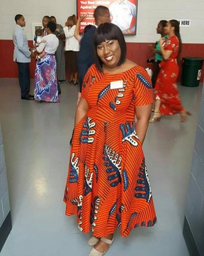Aho African Print Midi Dress