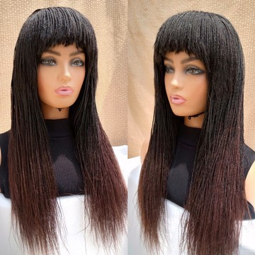 Tresses de boîte sans noeuds, perruque en dentelle 30 pouces