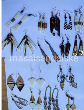 Brass earrings , brass and bone earrings , Wholesale brass earrings