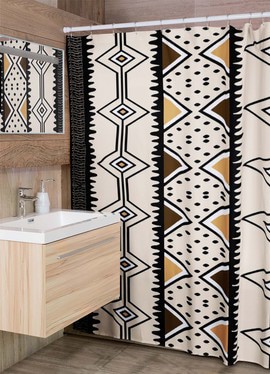 African Zigzag Tribal Print Shower Curtain Bathroom Decor (MORE SIZES AVAILABLE)