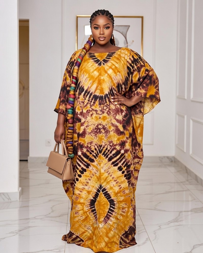 Adire bubu, Silk adire dress for ladies, Free size tie and dye dress by - ANKA Adire bubu, Silk adire dress for ladies, Free size tie and dye dress by - ANKA