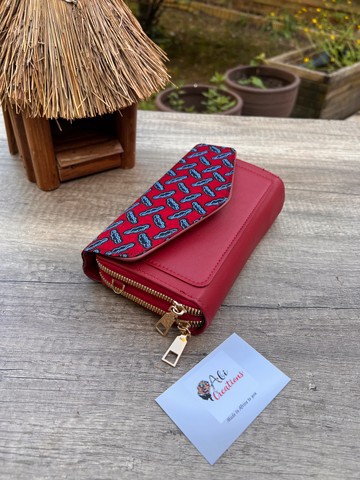 Magnificent large imitation leather and Wax "Gold &amp; black" wallet