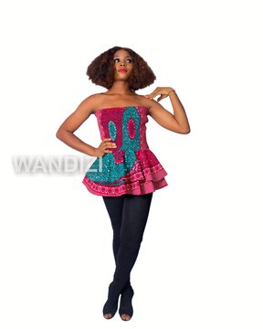 Smocked double layered ankara peplum Top, Ankara Peplum Top, African print peplum top