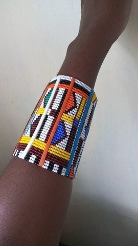 Masai beaded bracelet, African bracelet, Masai handcuff, unisex bracelet, Gift for him