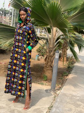 Robe longue Ankara avec capuche, Ankara Bubu, Kaftan imprimé africain, Ankara Kaftan