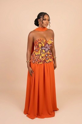 Women’s Two-Piece Skirt Set – Crop Top &amp; Tiered Maxi Skirt Outfit