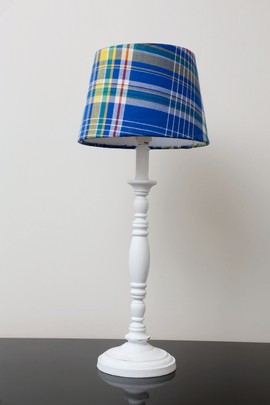 Lampshade Madras Blue Small Handmade