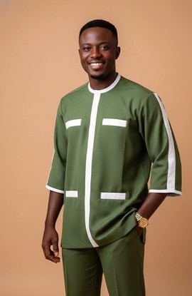 African Wedding Suit | Senator Suit | Dashiki Shirt | Men’s Kaftan