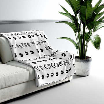 Cowrie Tribal Print Throw Blanket Afrocentric Pattern (MORE SIZES AVAILABLE)