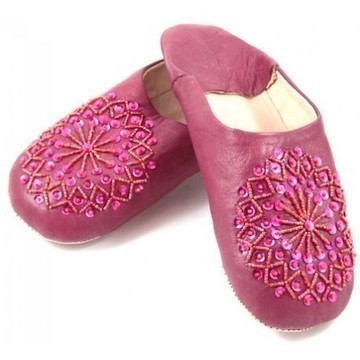 Women's Rose Genuine Leather Slippers
