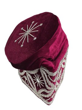 Embroidered Velvet Fila Cap, Yoruba Groom Hat, African Wedding