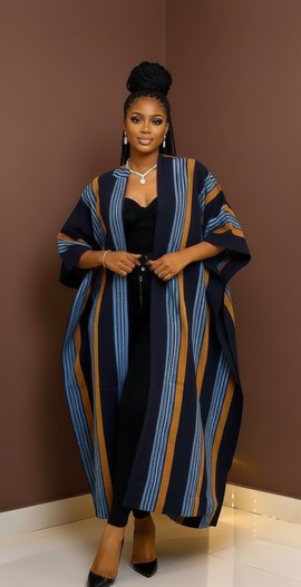Veste kimono en imprimé africain Aso oke / Kimonos