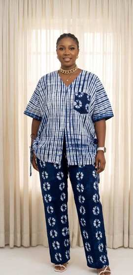 Adire pant and top