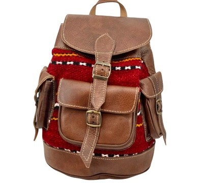 100% handmade high quality genuine leather backpack.