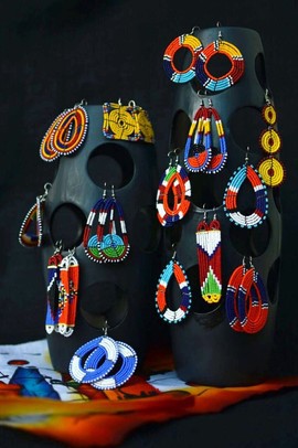 Boucles d'oreilles en perles Massaï