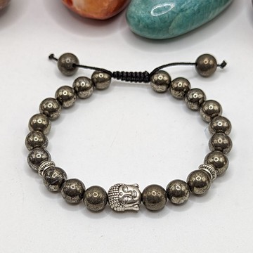 Bracelet head of Buddha/Pyrite in natural stone/ Madagascar